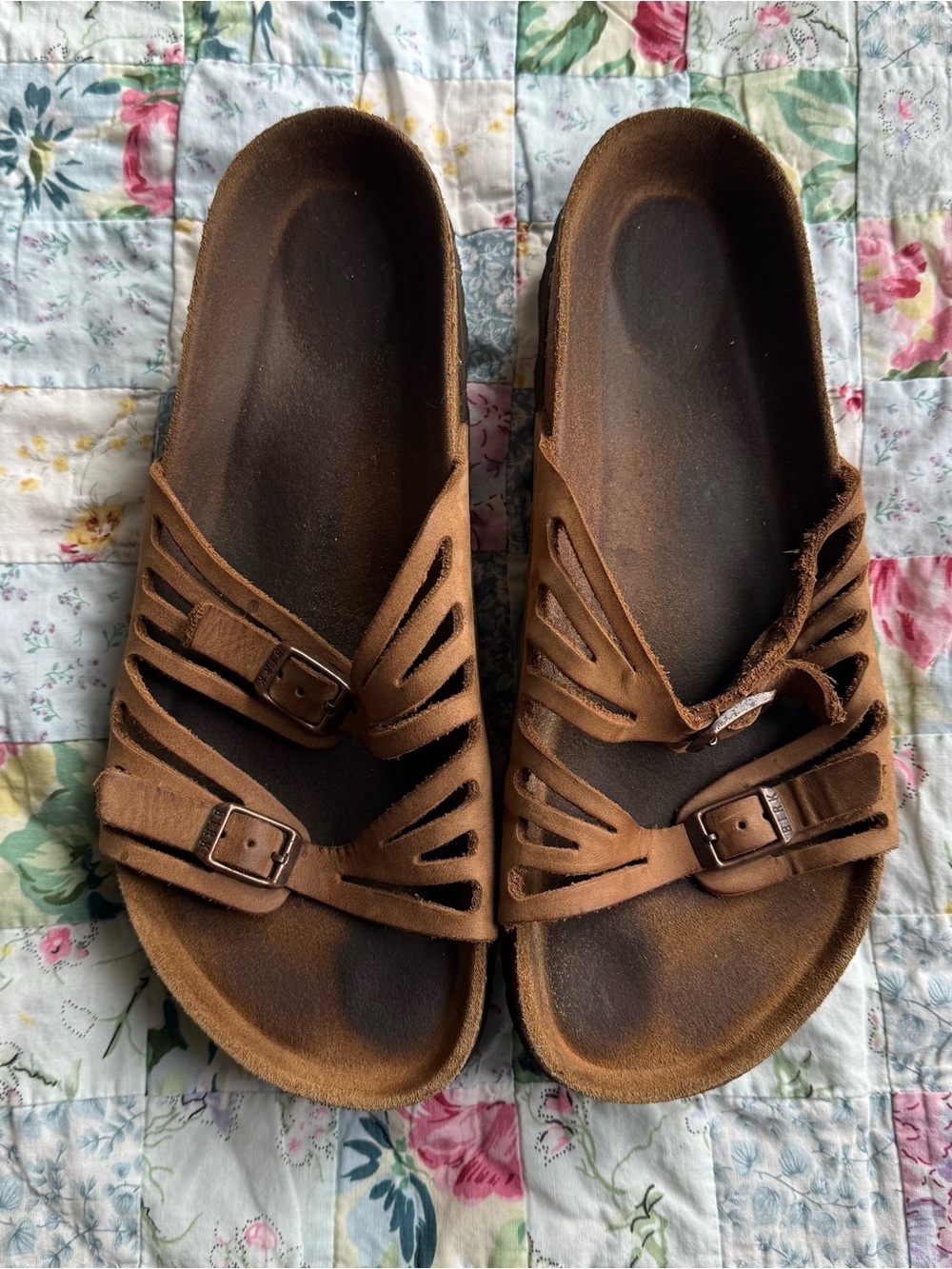 Birkenstock Granada Brown Women's Double Buckle Slide Sandals Size 40 US 9-9.5